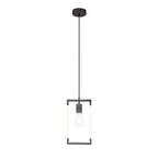 IL32850 Canto Single Rectangle Pendant 1 Light E27 Graphite/Acrylic