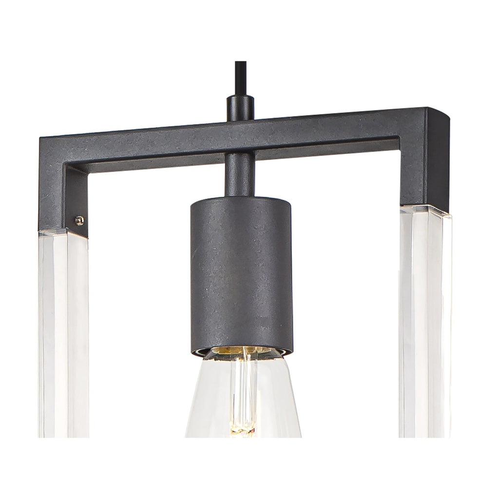 IL32850 Canto Single Rectangle Pendant 1 Light E27 Graphite/Acrylic