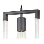 IL32850 Canto Single Rectangle Pendant 1 Light E27 Graphite/Acrylic