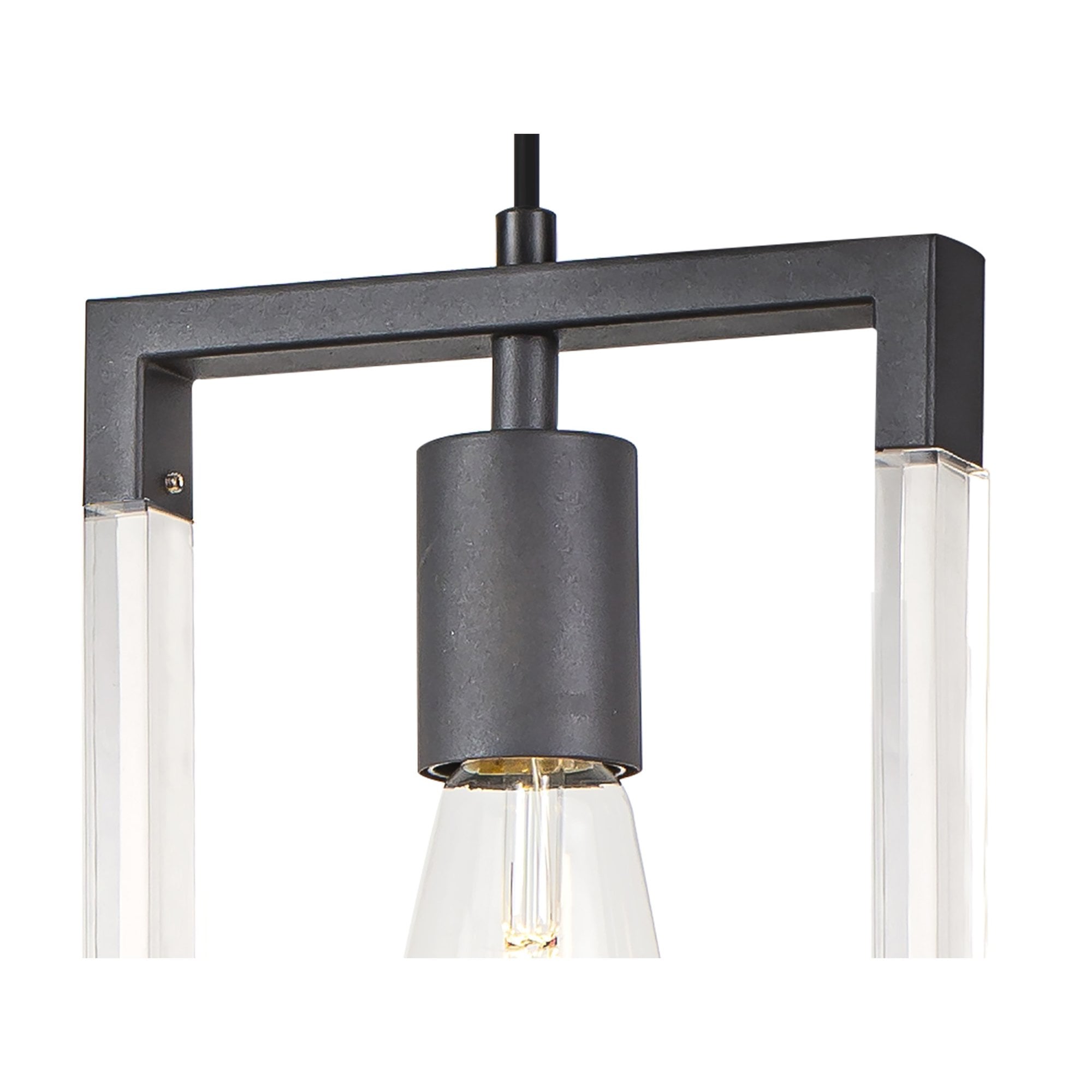 IL32850 Canto Single Rectangle Pendant 1 Light E27 Graphite/Acrylic
