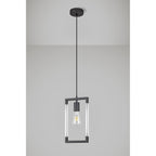 IL32850 Canto Single Rectangle Pendant 1 Light E27 Graphite/Acrylic