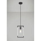 IL32850 Canto Single Rectangle Pendant 1 Light E27 Graphite/Acrylic