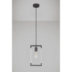 IL32850 Canto Single Rectangle Pendant 1 Light E27 Graphite/Acrylic