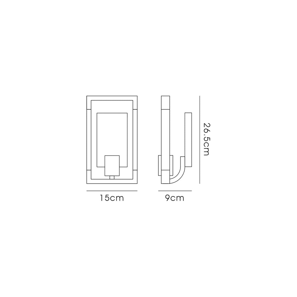 IL32855 Canto Wall Lamp 1 Light E27 Graphite/Acrylic