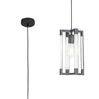 IL32851 Canto Double Rectangle Square Pendant 1 Light E27 Graphite/Acrylic