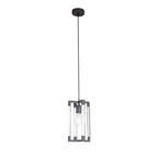 IL32851 Canto Double Rectangle Square Pendant 1 Light E27 Graphite/Acrylic