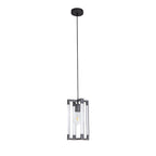 IL32851 Canto Double Rectangle Square Pendant 1 Light E27 Graphite/Acrylic