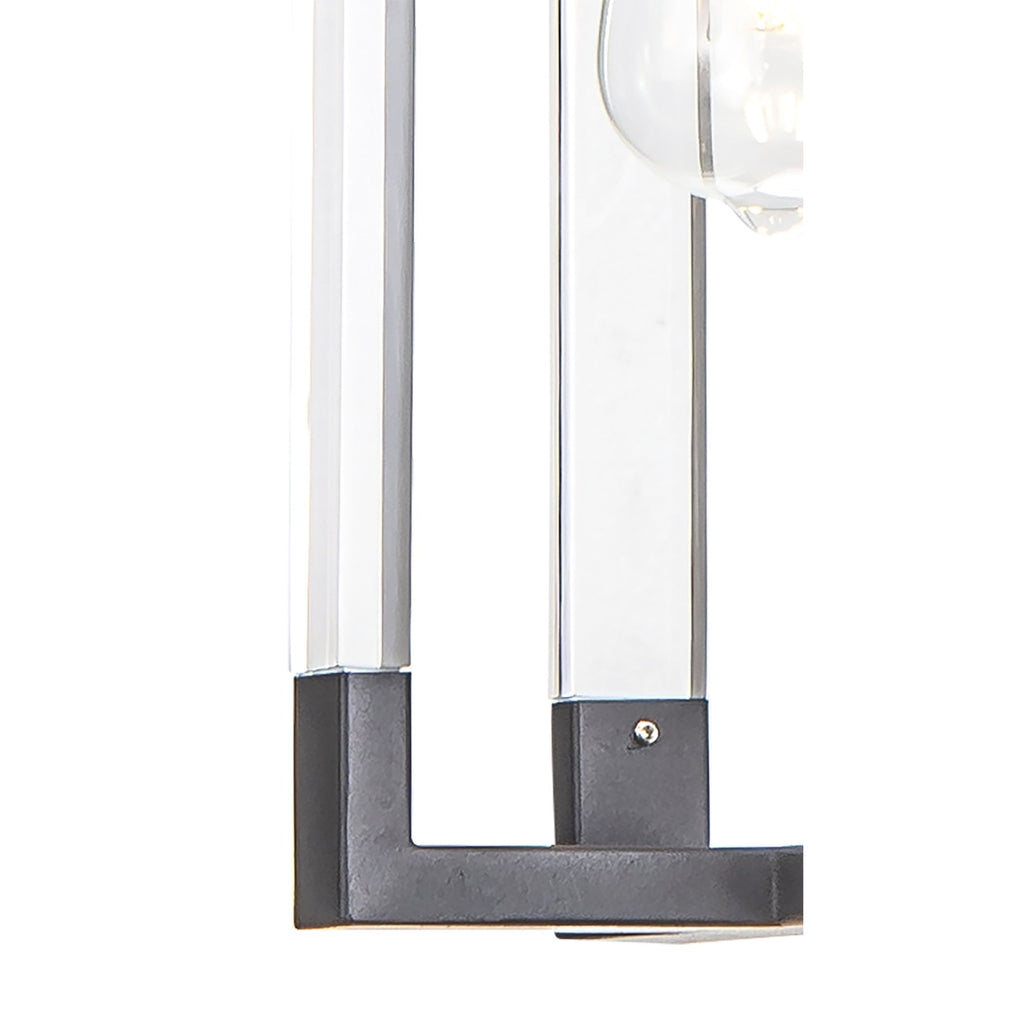 IL32851 Canto Double Rectangle Square Pendant 1 Light E27 Graphite/Acrylic