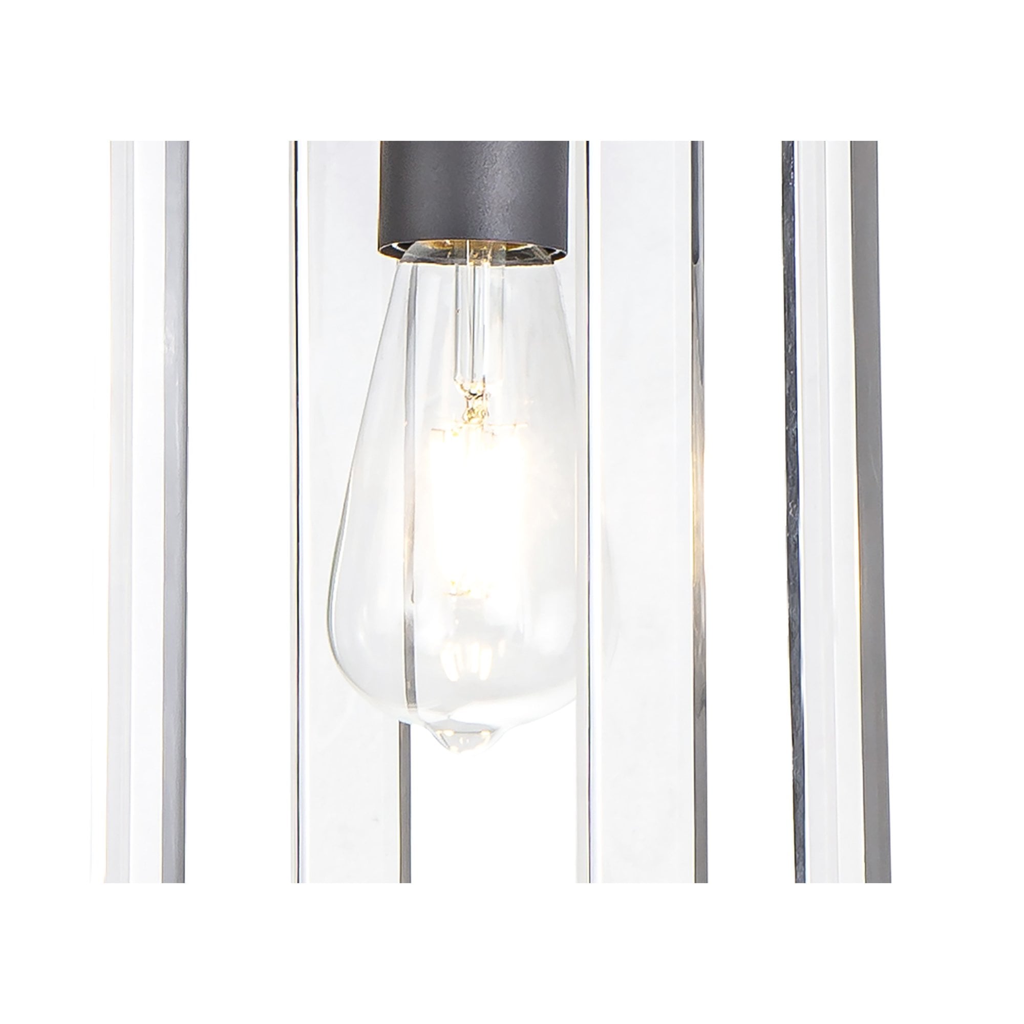 IL32851 Canto Double Rectangle Square Pendant 1 Light E27 Graphite/Acrylic