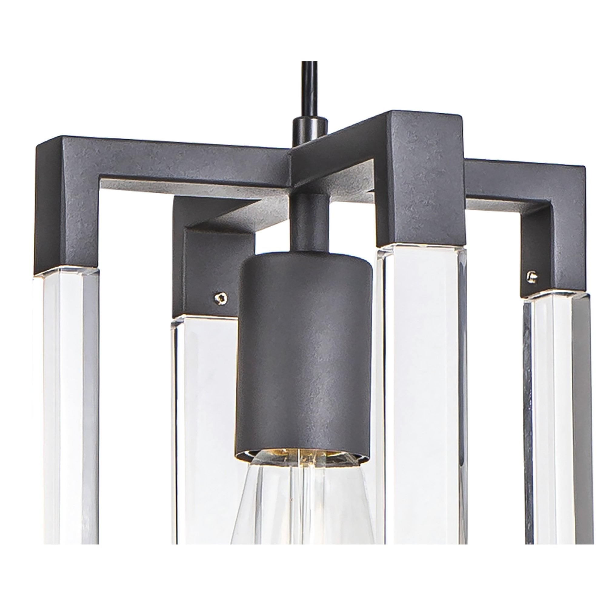 IL32851 Canto Double Rectangle Square Pendant 1 Light E27 Graphite/Acrylic