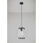 IL32851 Canto Double Rectangle Square Pendant 1 Light E27 Graphite/Acrylic