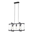 IL32852 Canto Rectangular Pendant 3 Light E27 Graphite/Acrylic