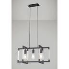IL32852 Canto Rectangular Pendant 3 Light E27 Graphite/Acrylic