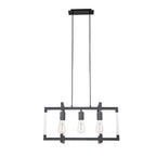 IL32852 Canto Rectangular Pendant 3 Light E27 Graphite/Acrylic