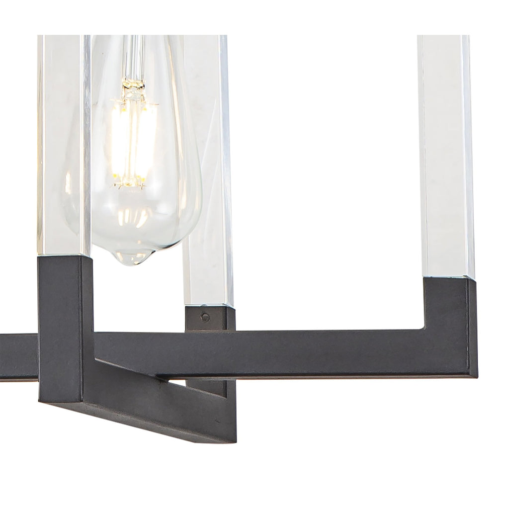 IL32852 Canto Rectangular Pendant 3 Light E27 Graphite/Acrylic