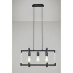 IL32852 Canto Rectangular Pendant 3 Light E27 Graphite/Acrylic