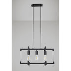 IL32852 Canto Rectangular Pendant 3 Light E27 Graphite/Acrylic