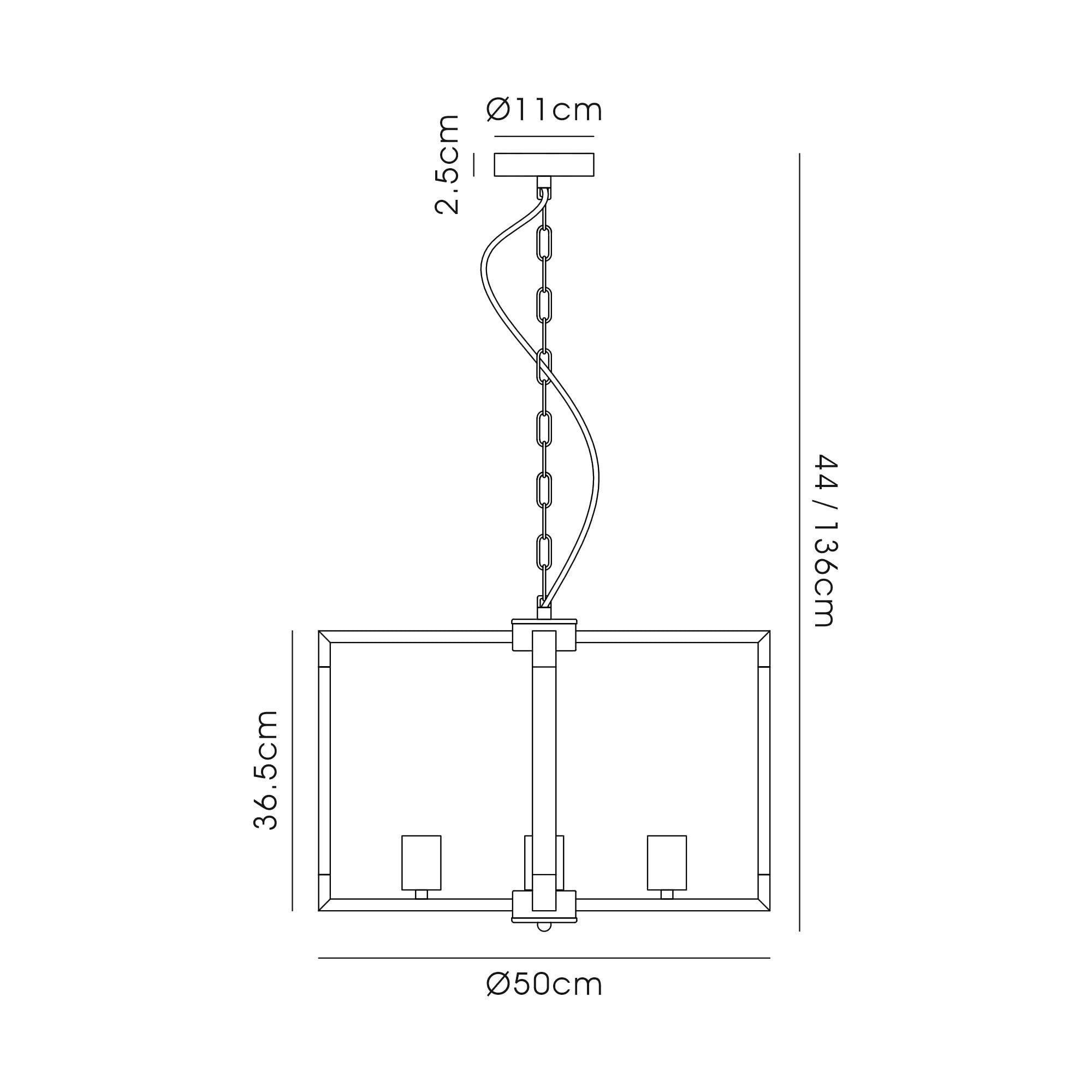 IL32854 Canto Pendant 5 Light E27 Graphite/Acrylic