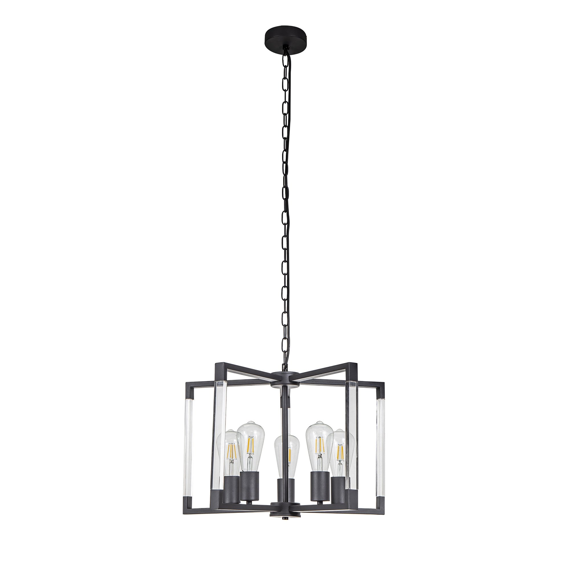 IL32854 Canto Pendant 5 Light E27 Graphite/Acrylic