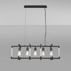 IL32853 Canto Rectangular Pendant 5 Light E27 Graphite/Acrylic