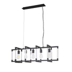 IL32853 Canto Rectangular Pendant 5 Light E27 Graphite/Acrylic