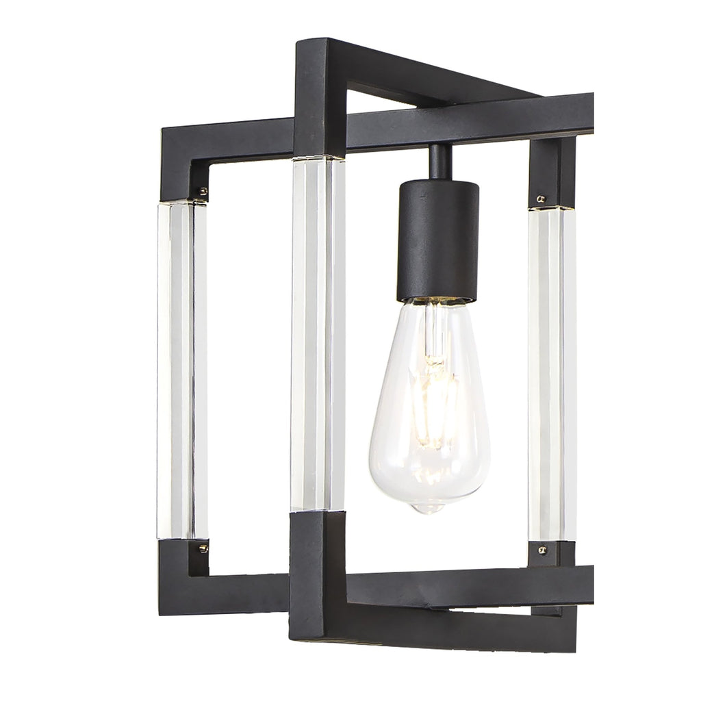 IL32853 Canto Rectangular Pendant 5 Light E27 Graphite/Acrylic