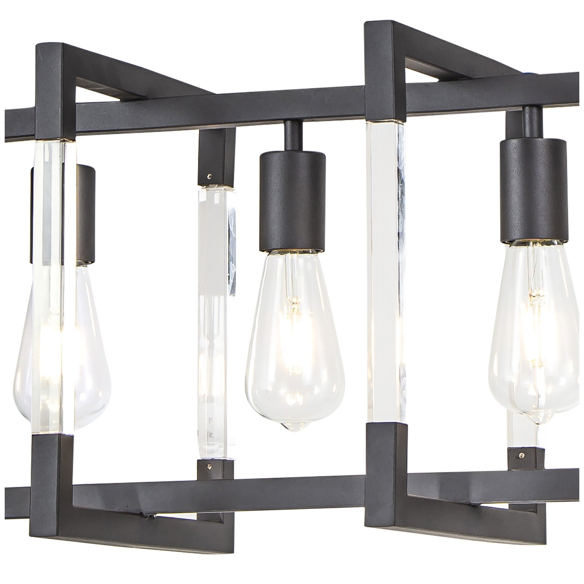 IL32853 Canto Rectangular Pendant 5 Light E27 Graphite/Acrylic