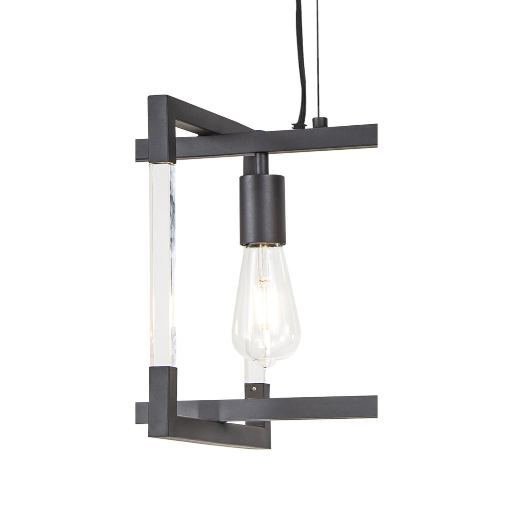 IL32853 Canto Rectangular Pendant 5 Light E27 Graphite/Acrylic