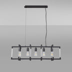 IL32853 Canto Rectangular Pendant 5 Light E27 Graphite/Acrylic