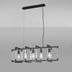 IL32853 Canto Rectangular Pendant 5 Light E27 Graphite/Acrylic