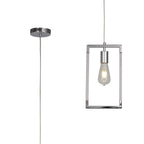 IL32780 Canto Single Rectangle Pendant 1 Light E27 Polished Nickel/Acrylic