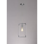 IL32780 Canto Single Rectangle Pendant 1 Light E27 Polished Nickel/Acrylic