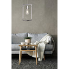 IL32780 Canto Single Rectangle Pendant 1 Light E27 Polished Nickel/Acrylic