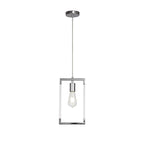 IL32780 Canto Single Rectangle Pendant 1 Light E27 Polished Nickel/Acrylic