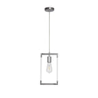 IL32780 Canto Single Rectangle Pendant 1 Light E27 Polished Nickel/Acrylic
