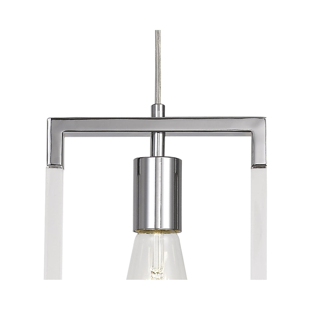 IL32780 Canto Single Rectangle Pendant 1 Light E27 Polished Nickel/Acrylic