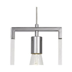 IL32780 Canto Single Rectangle Pendant 1 Light E27 Polished Nickel/Acrylic
