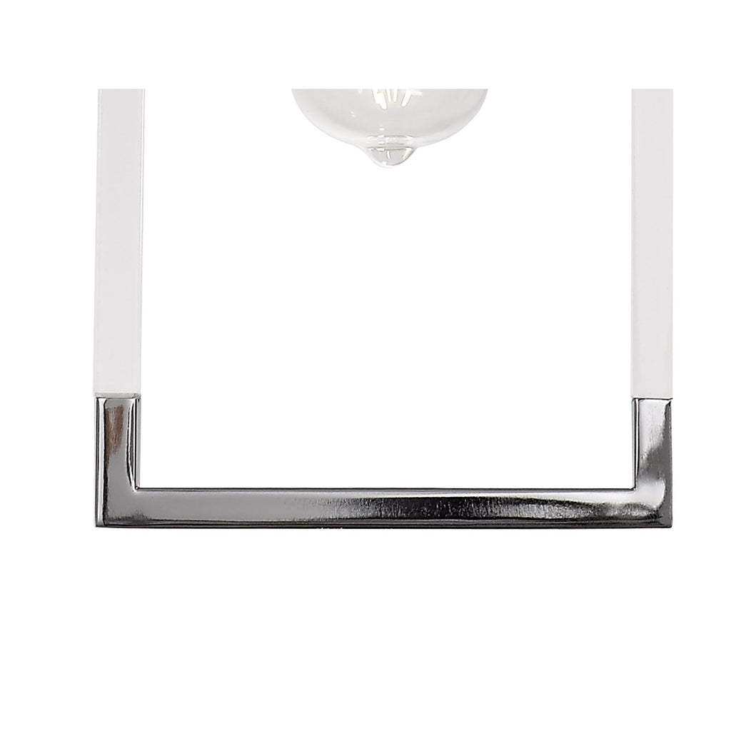 IL32780 Canto Single Rectangle Pendant 1 Light E27 Polished Nickel/Acrylic