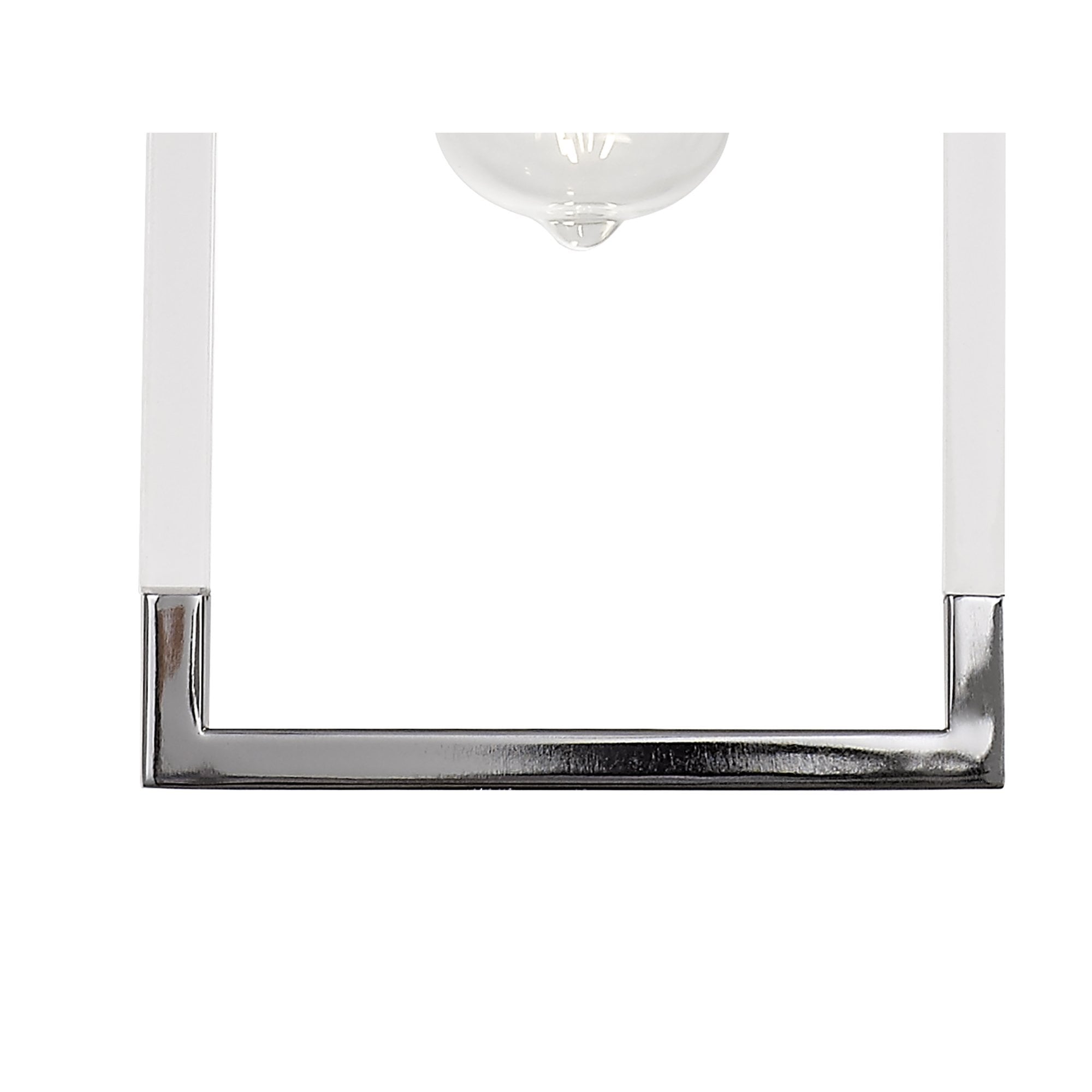IL32780 Canto Single Rectangle Pendant 1 Light E27 Polished Nickel/Acrylic