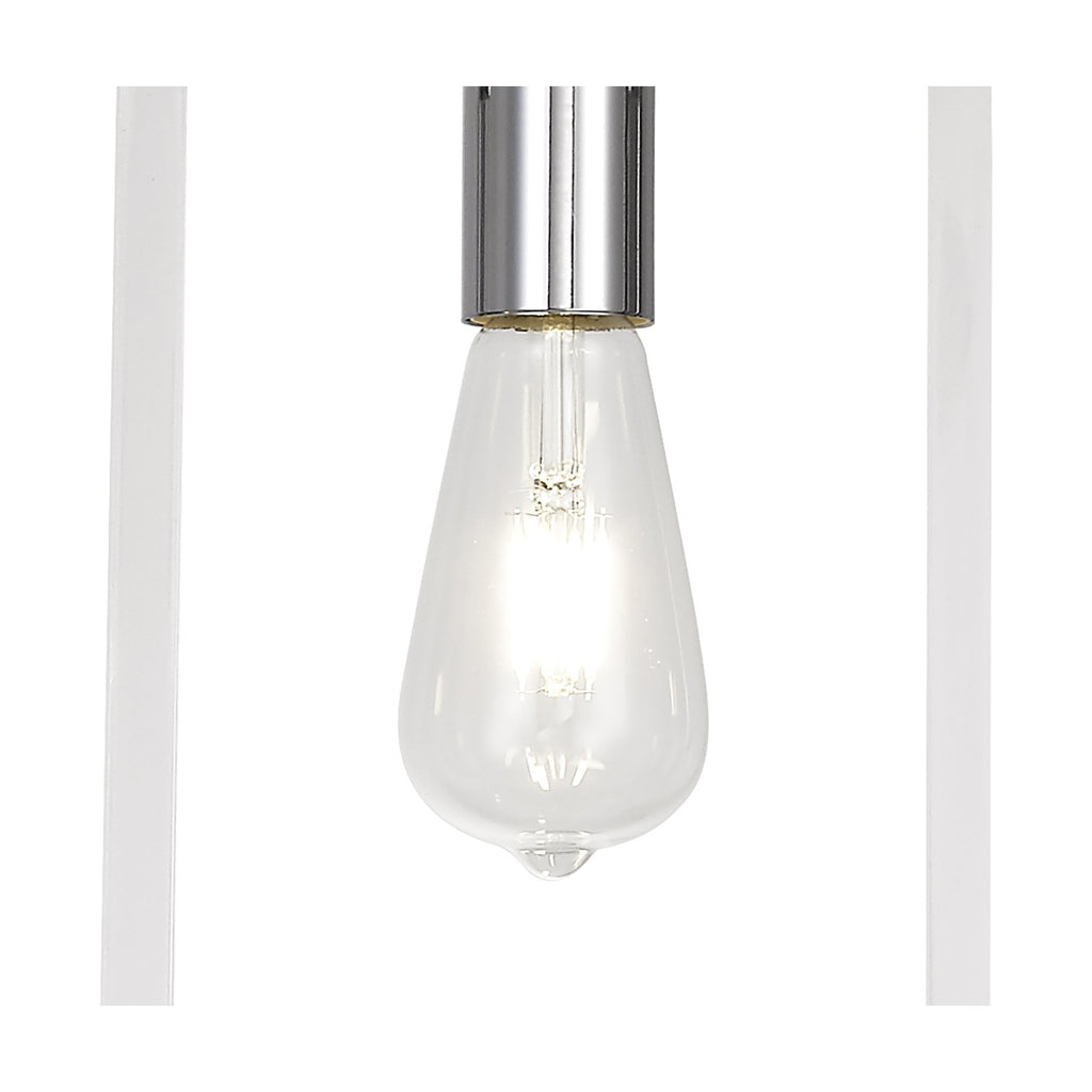 IL32780 Canto Single Rectangle Pendant 1 Light E27 Polished Nickel/Acrylic