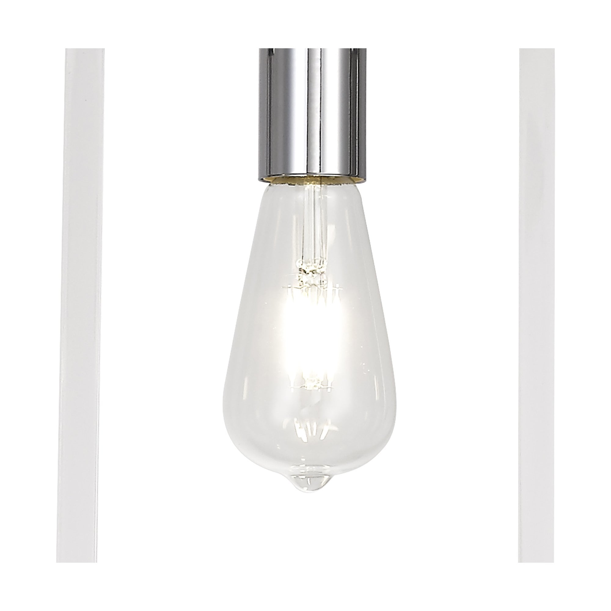 IL32780 Canto Single Rectangle Pendant 1 Light E27 Polished Nickel/Acrylic