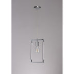 IL32780 Canto Single Rectangle Pendant 1 Light E27 Polished Nickel/Acrylic