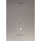 IL32780 Canto Single Rectangle Pendant 1 Light E27 Polished Nickel/Acrylic