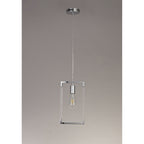 IL32780 Canto Single Rectangle Pendant 1 Light E27 Polished Nickel/Acrylic