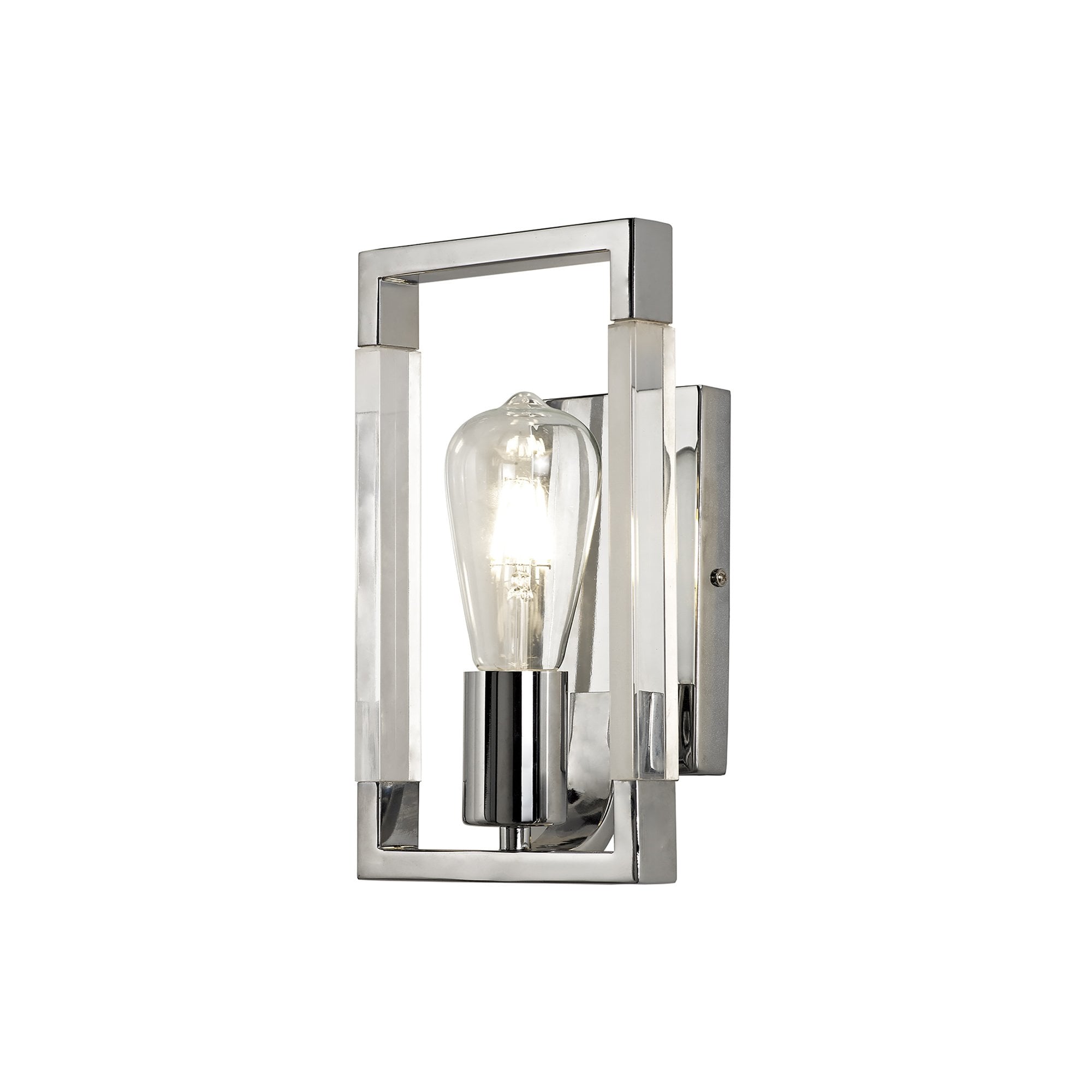 IL32784 Canto Wall Lamp 1 Light E27 Polished Nickel/Acrylic