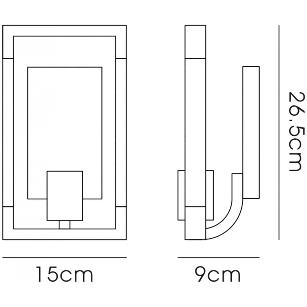 IL32784 Canto Wall Lamp 1 Light E27 Polished Nickel/Acrylic