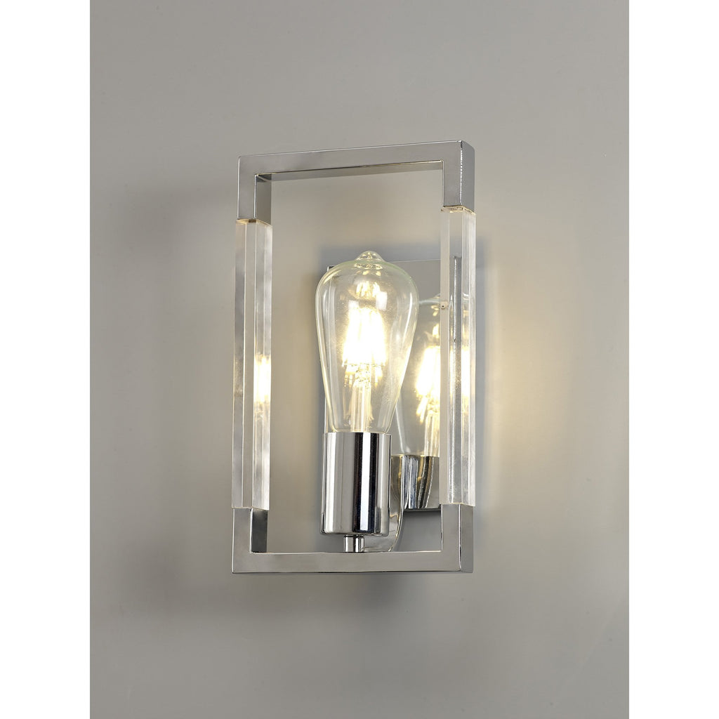 IL32784 Canto Wall Lamp 1 Light E27 Polished Nickel/Acrylic