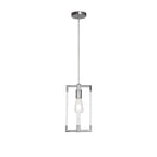 IL32781 Canto Double Rectangle Square Pendant 1 Light E27 Polished Nickel/Acrylic