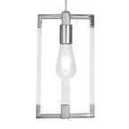 IL32781 Canto Double Rectangle Square Pendant 1 Light E27 Polished Nickel/Acrylic