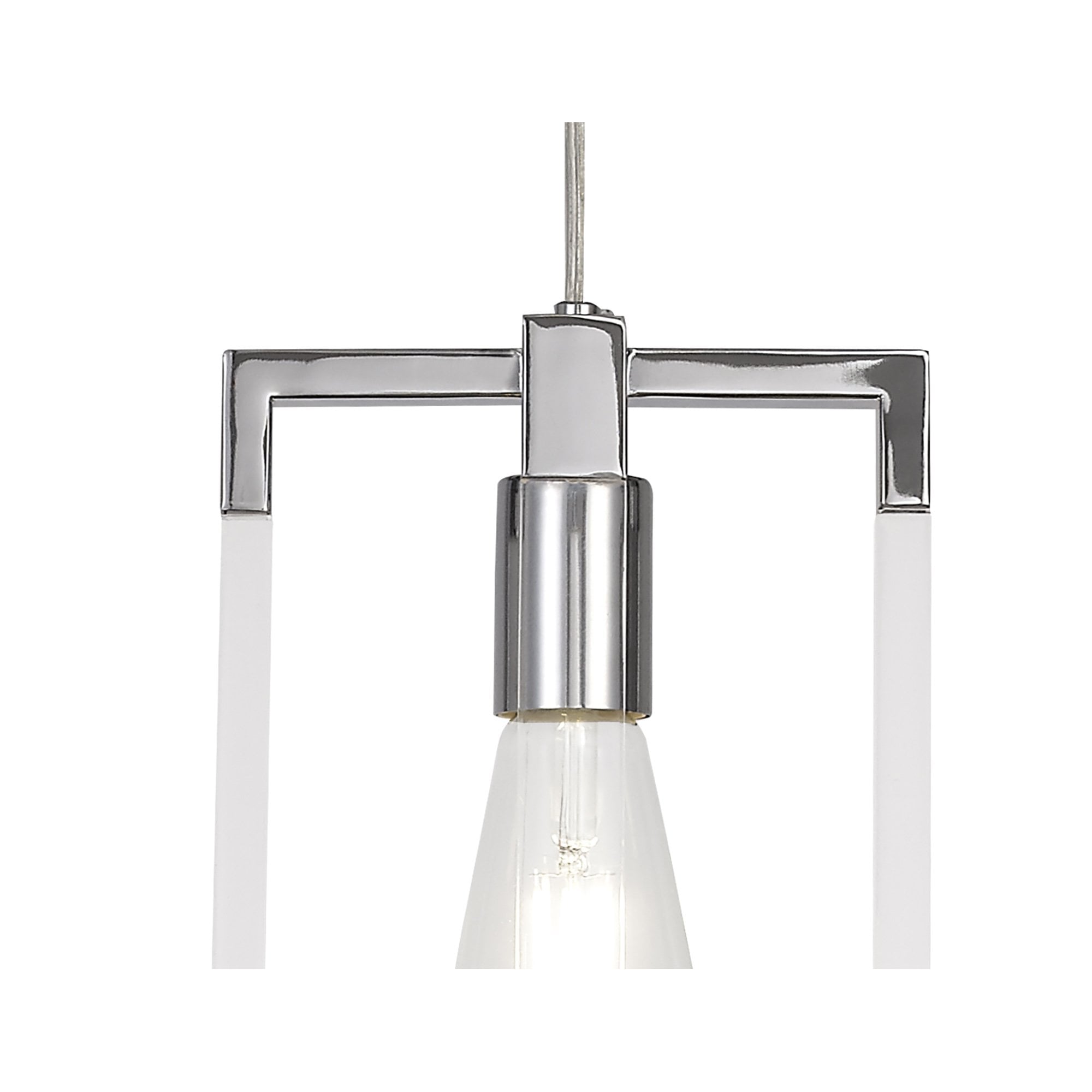 IL32781 Canto Double Rectangle Square Pendant 1 Light E27 Polished Nickel/Acrylic